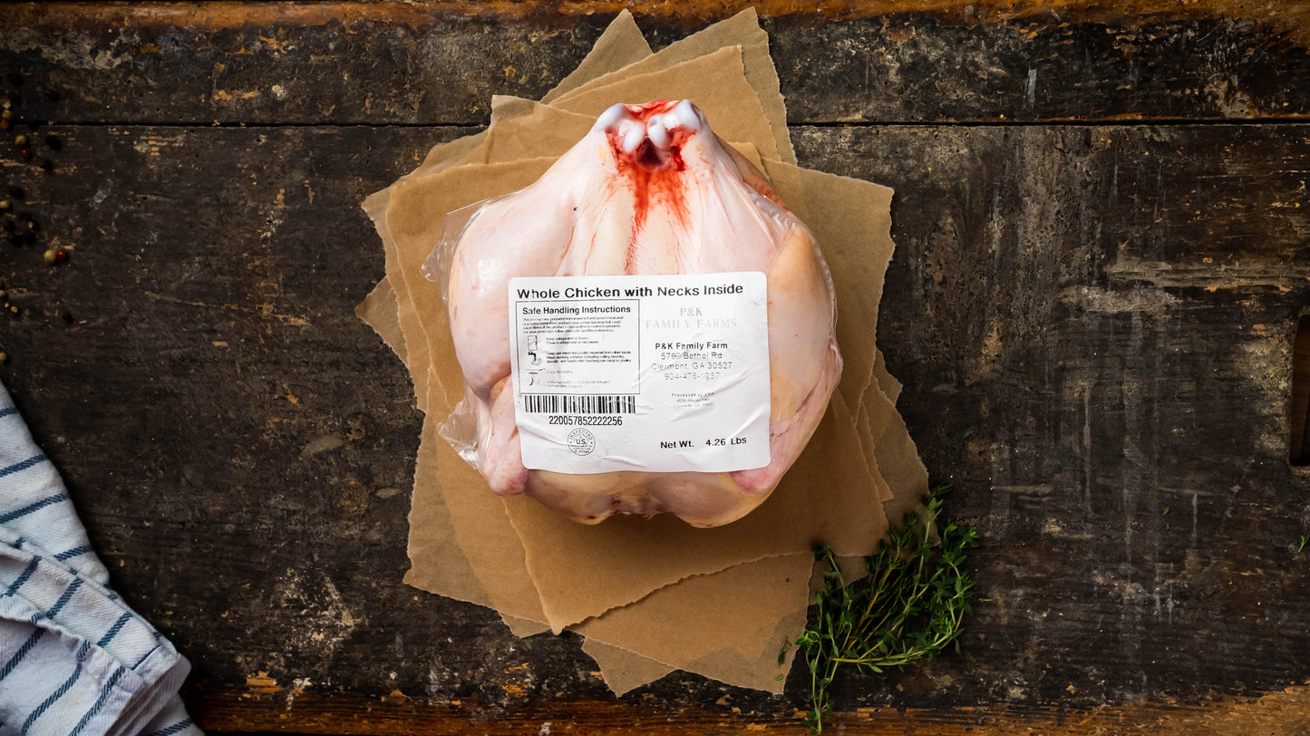 Vacuum Sealed Pasture Raised Whole Chicken